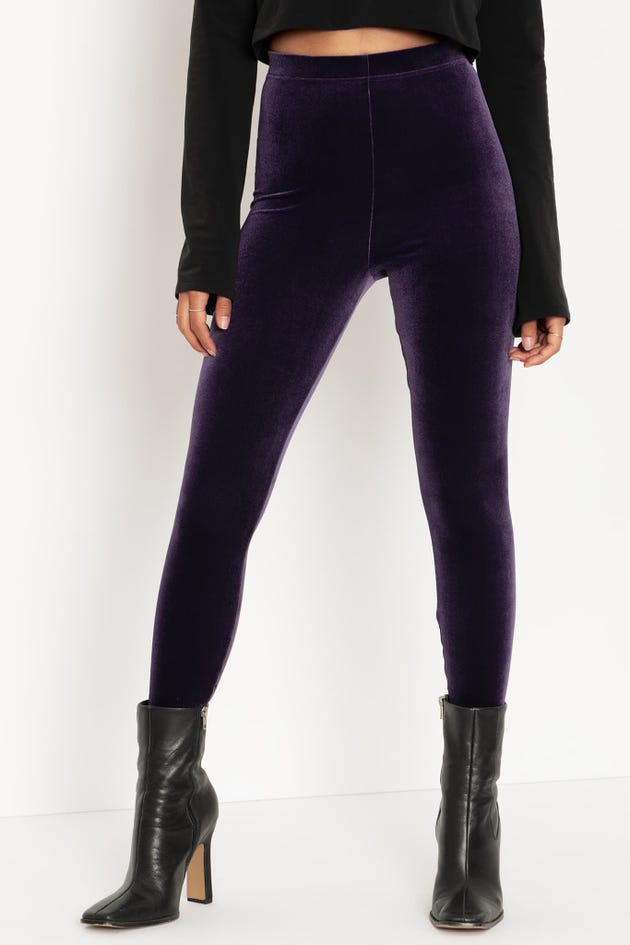 Traveller Purple Lace Up HW Leggings - Limited
