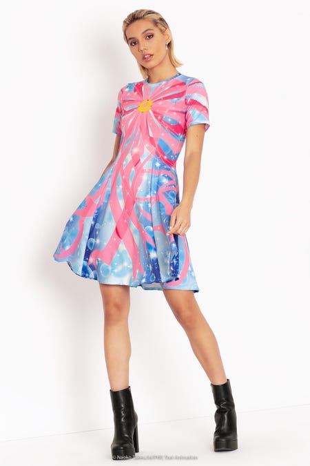 Ribbon Transformation Longline Evil Tee Dress