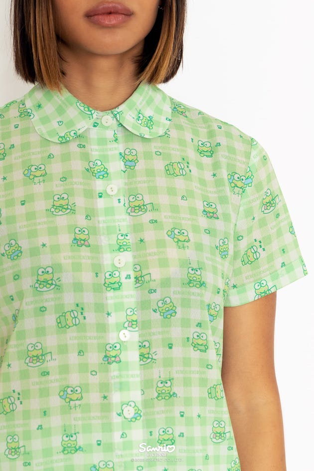 Keroppi Cute As  A Button Shirt