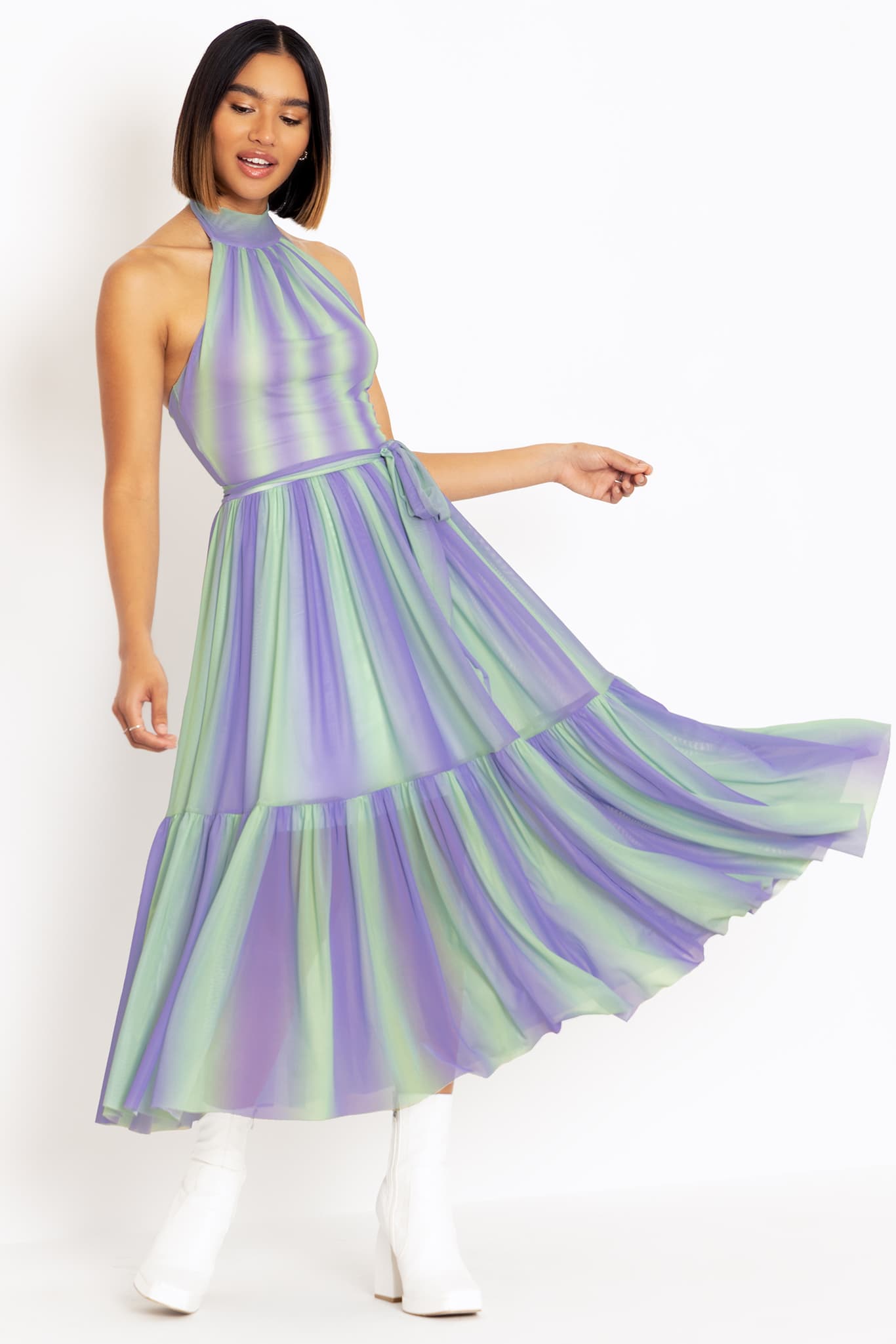 All A Blur Halter Midaxi Dress - Limited