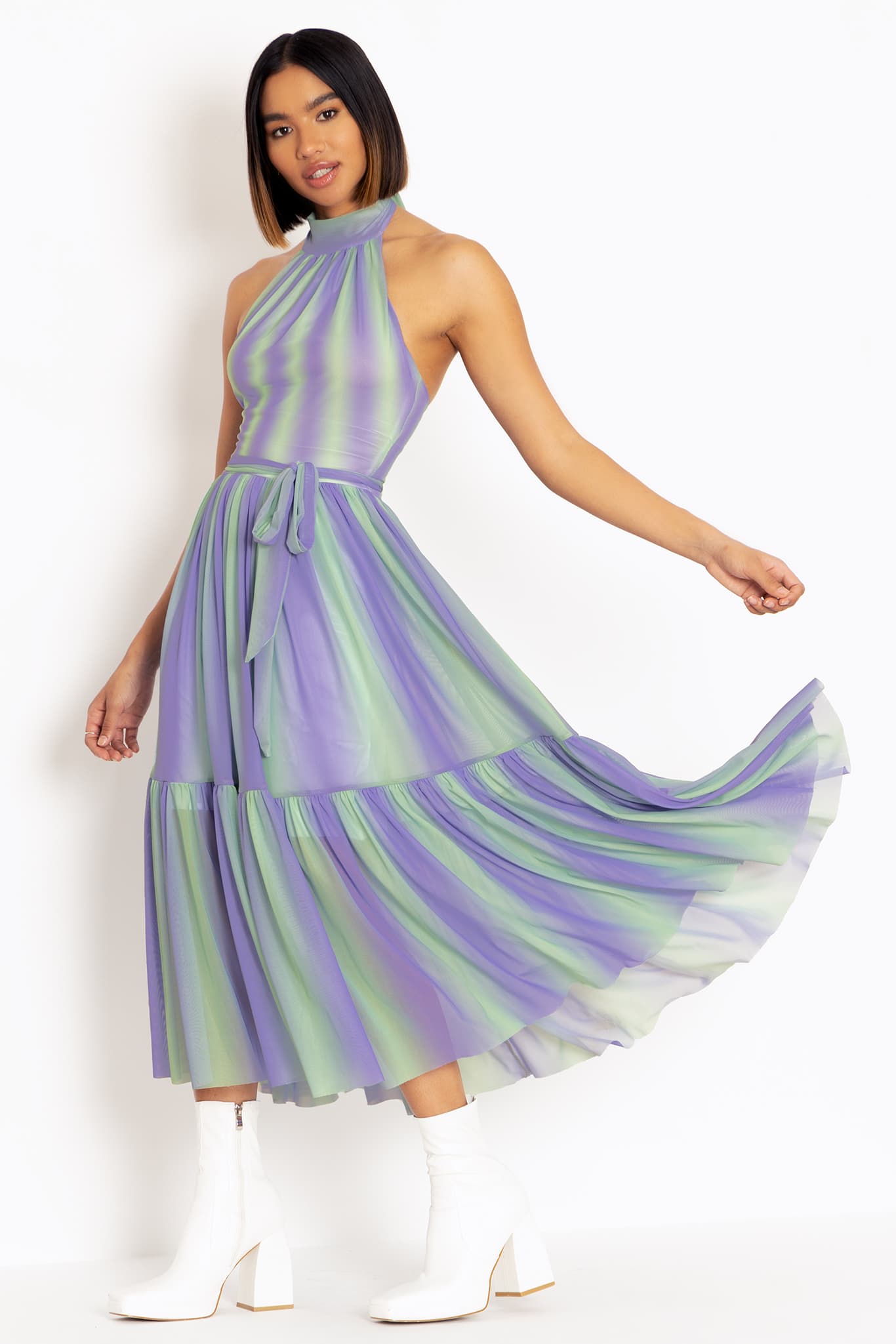 All A Blur Halter Midaxi Dress - Limited