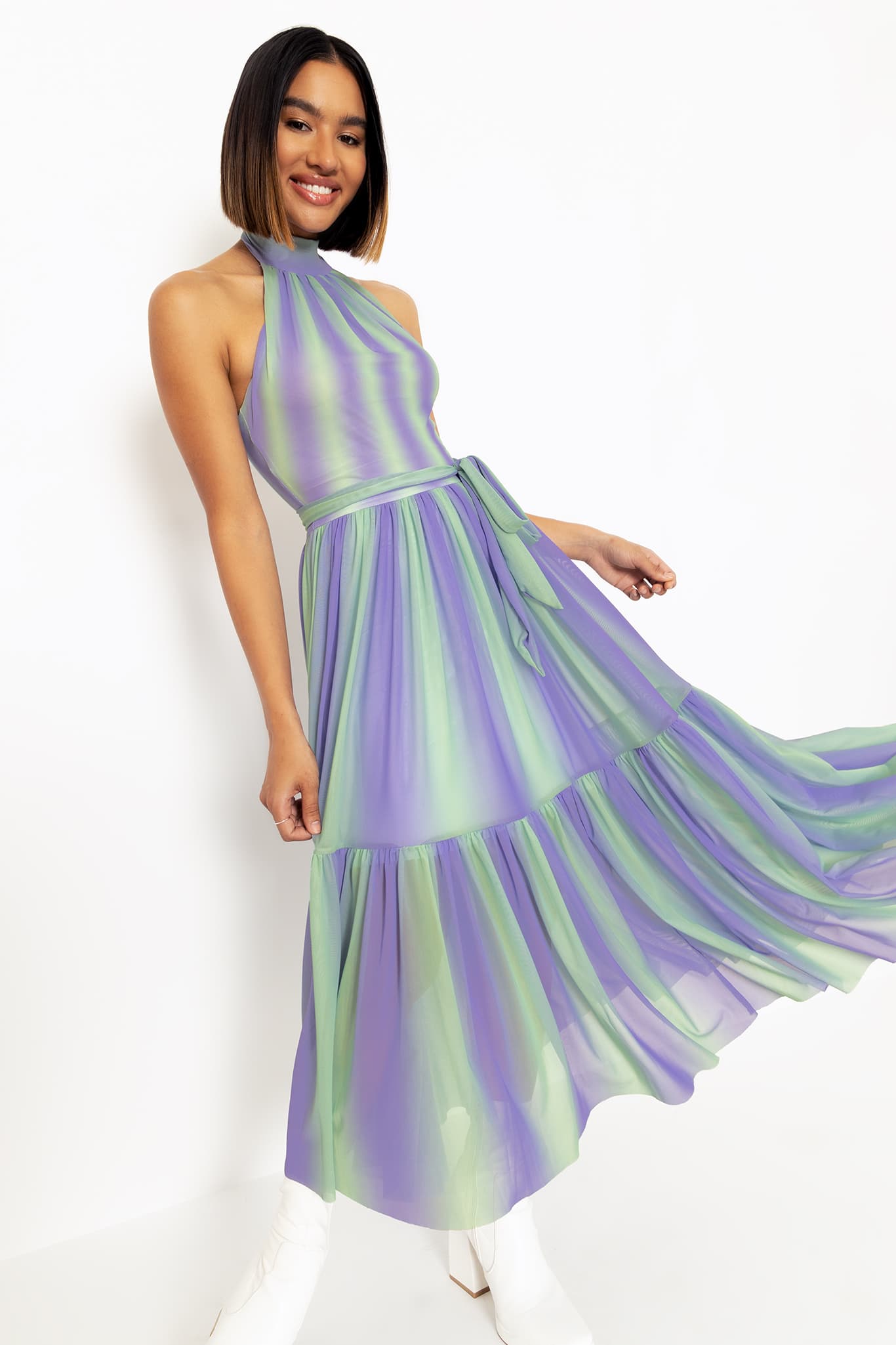 All A Blur Halter Midaxi Dress - Limited