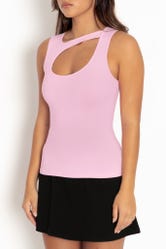 Matte Baby Pink Cut Out Tank Top
