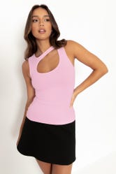 Matte Baby Pink Cut Out Tank Top