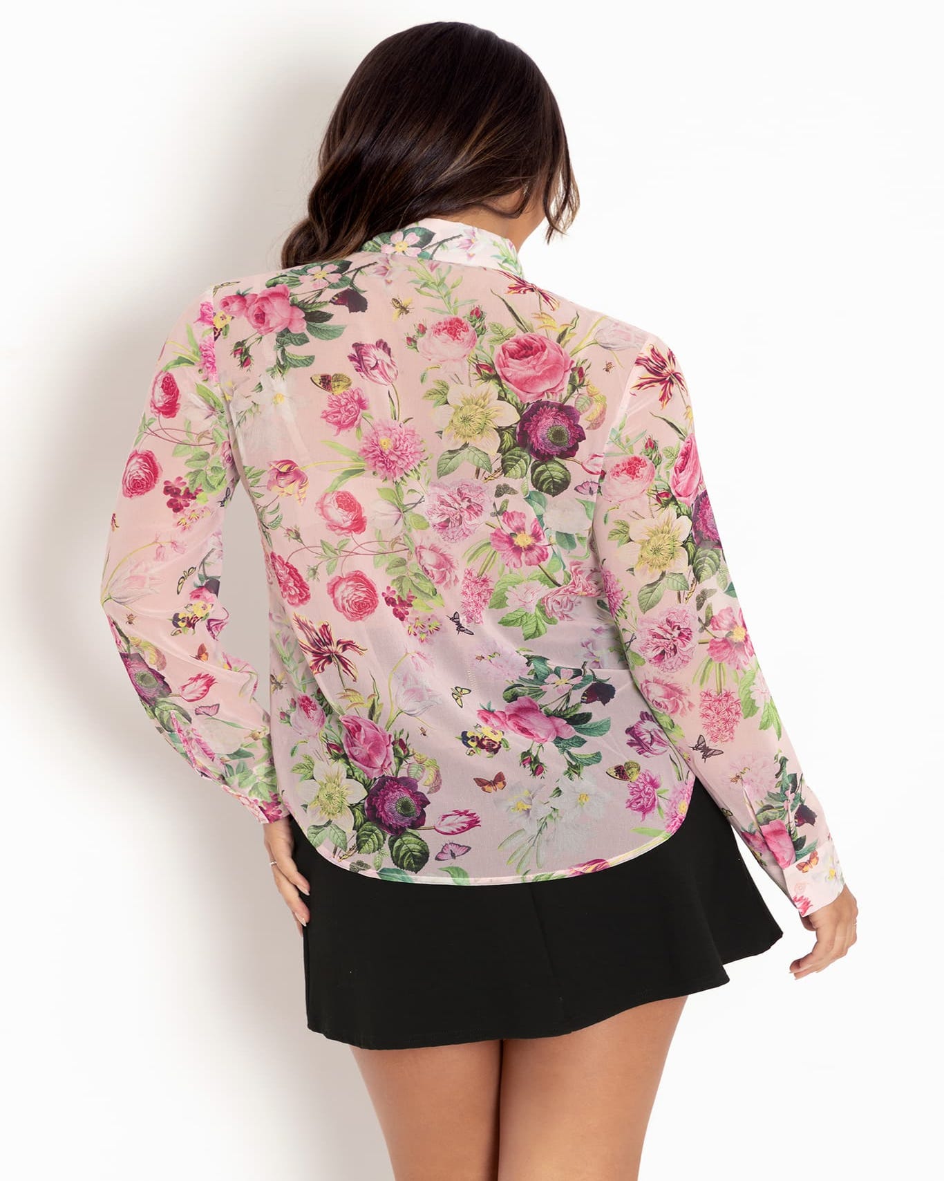 Summer Garden Pink Long Sleeve Cute As A Button Shirt - Limited