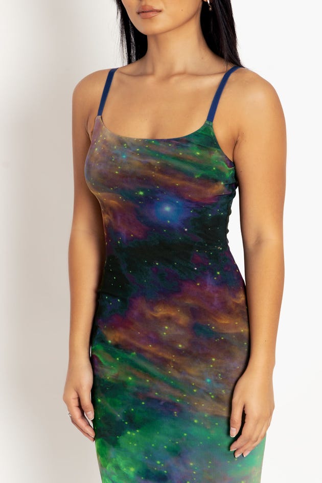 Galaxy Rainbow Sheer Bodycon Slip Dress - Limited
