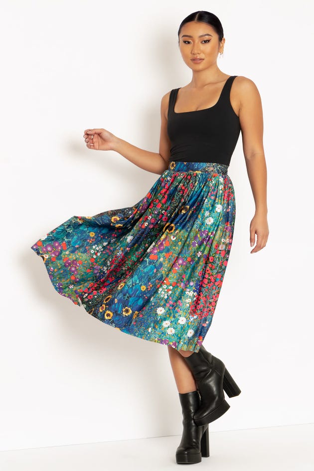 Klimt Collage Slinky Pocket Skirt