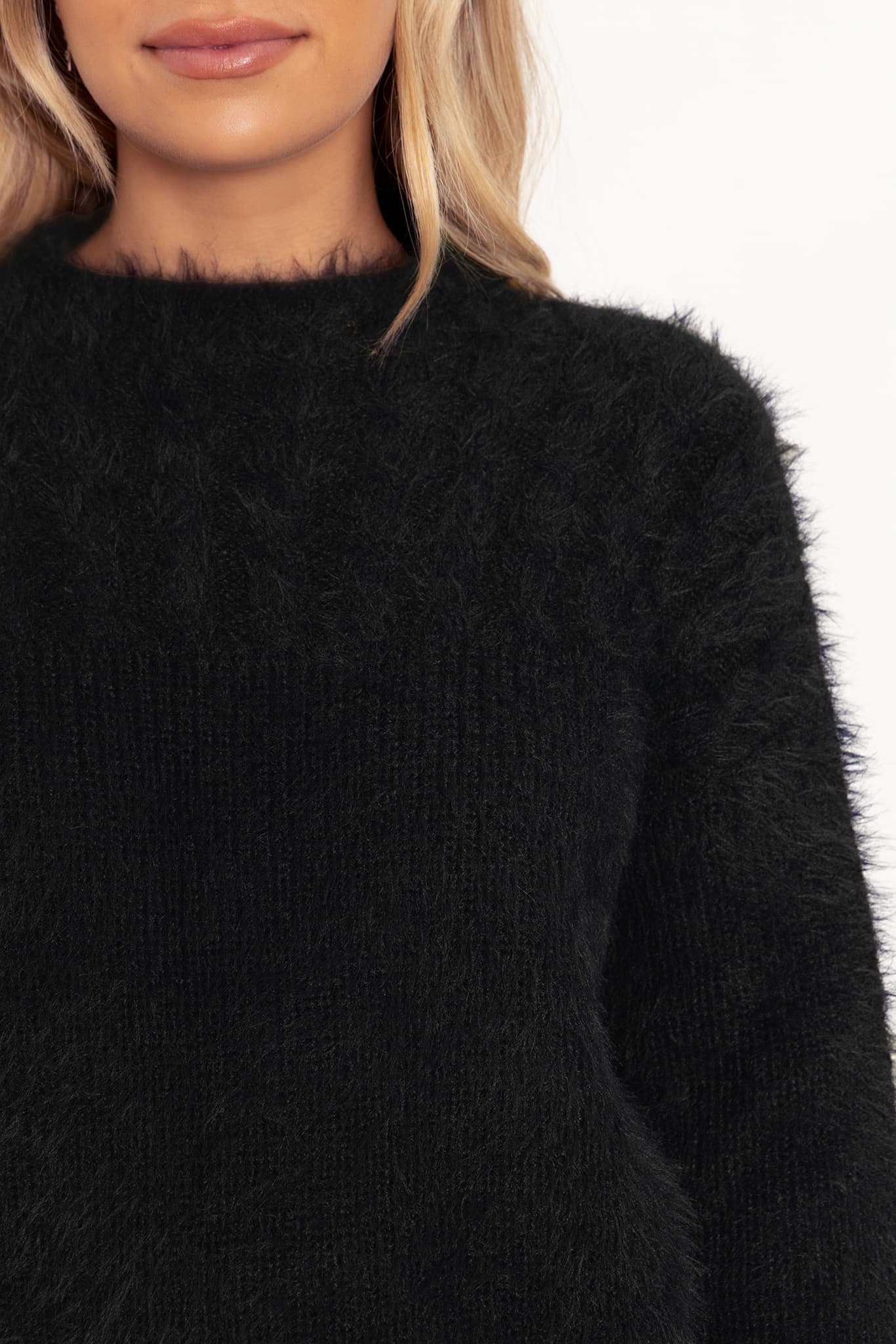 Black Feather Knit Sweater - Limited