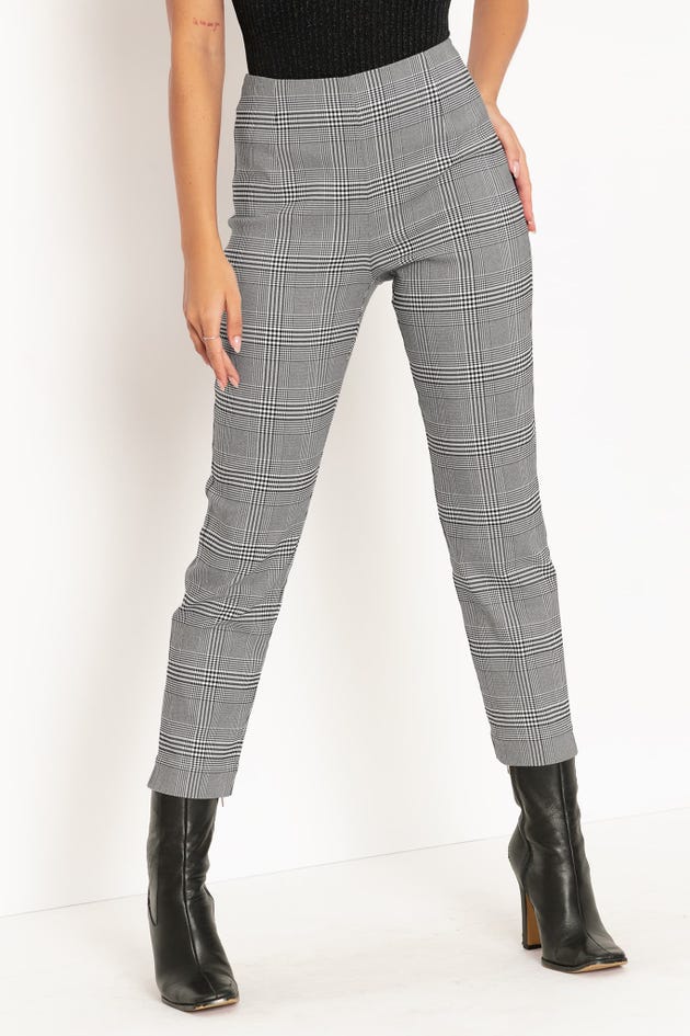 Plaid Mono Cigarette Pants