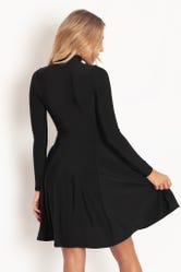 Warm Black Long Sleeve Evil Longline Dress
