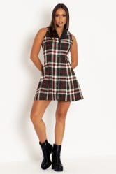 Tartan Twilight Corset Back Shirt Dress