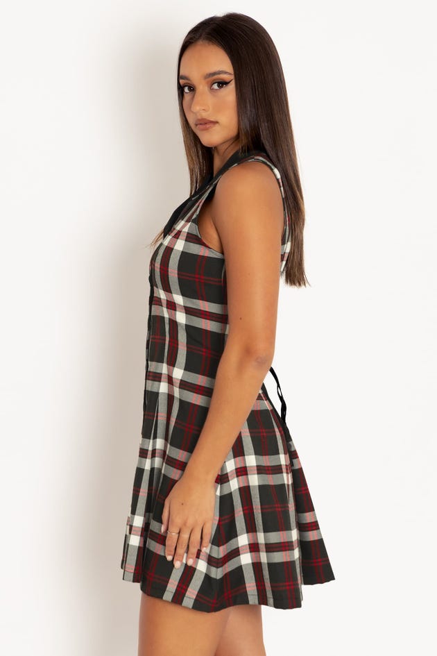 Tartan Twilight Corset Back Shirt Dress