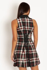 Tartan Twilight Corset Back Shirt Dress