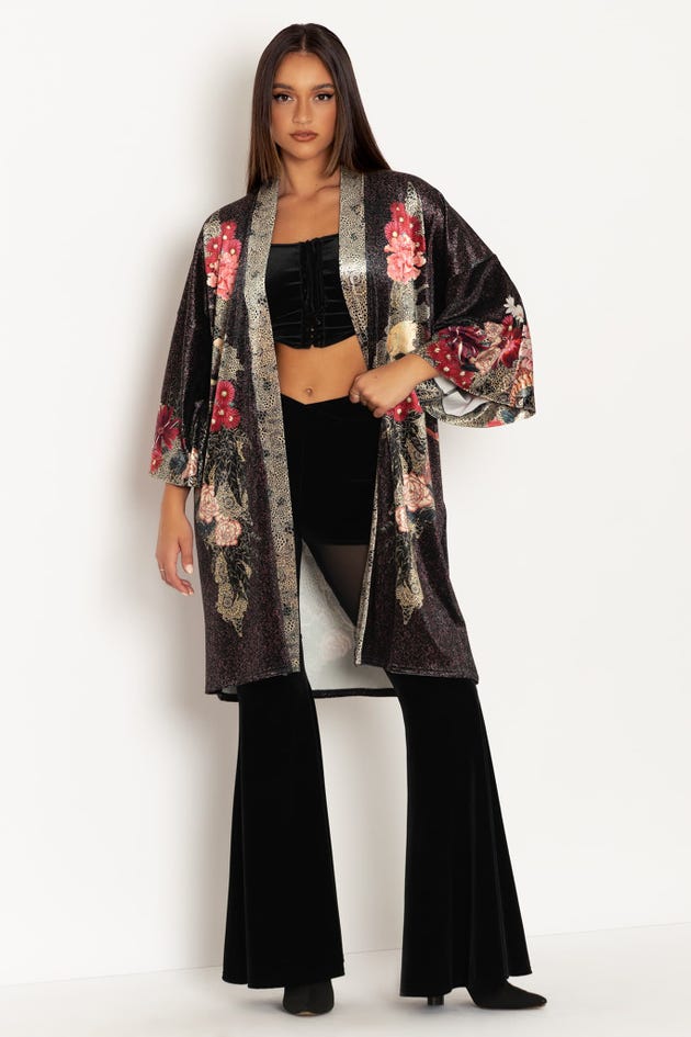 Fashion Sexy Velvet Warm Trench Coats Dress Women Kimono Cover Ups