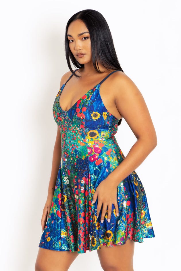 Klimt Collage Mini Strappy Dress - Limited
