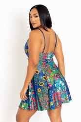 Klimt Collage Mini Strappy Dress - Limited