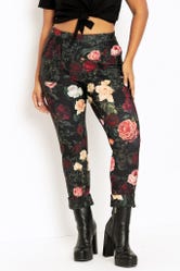 Dark Roses Cuffed Pants