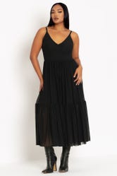 Black Sheer Midaxi Dress