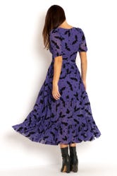 Flock Of Bats Purple Wrap Midaxi Dress