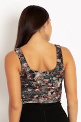 Overgrown Skulls Sheer Ruched Tank