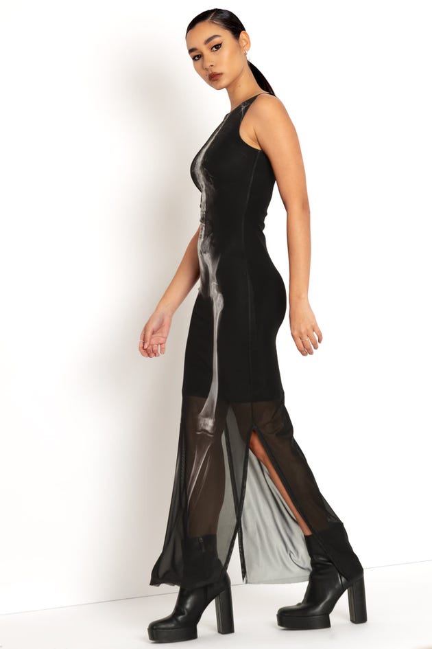 See Right Through Me Sheer Column Maxi Dress - Limited
