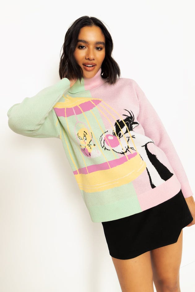 Sylvester And Tweety Roll Neck Sweater
