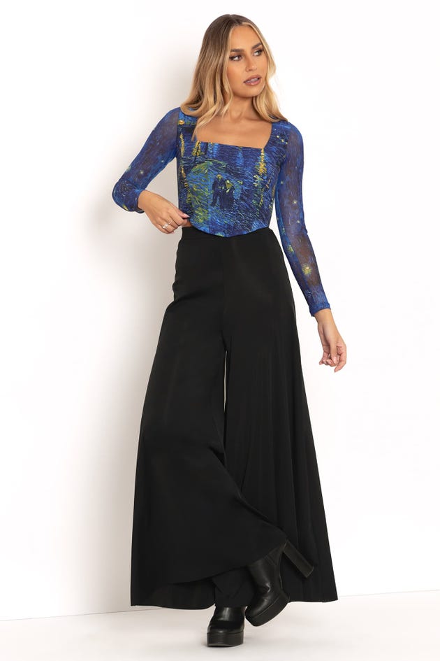 Starry Night Over The Rh&ocirc;ne Long Sleeve Corset Top