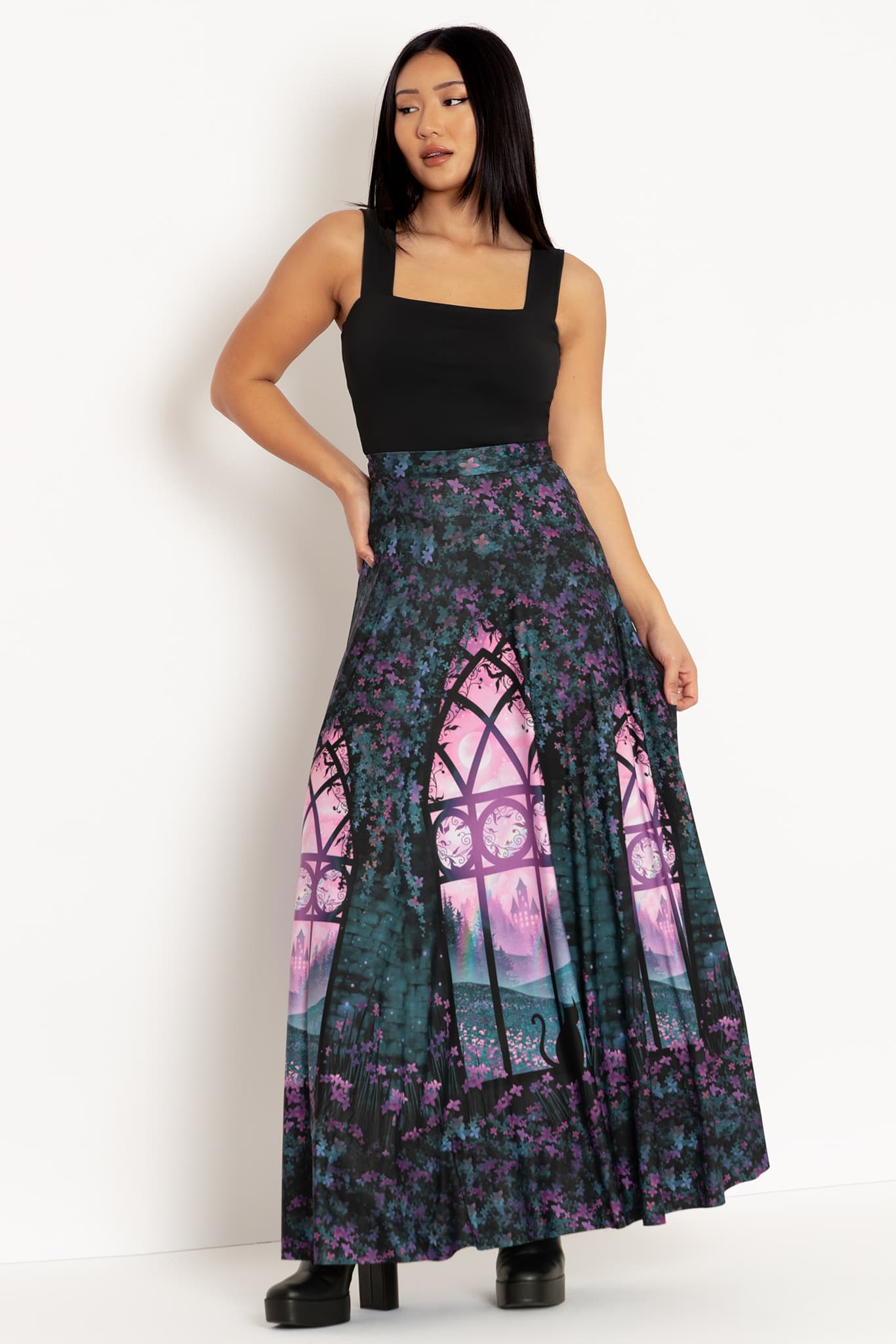 Window To The Spirit Realm Maxi Skirt - 7 Day Unlimited