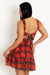 Tartan Gift Wrap Bow Back Dress