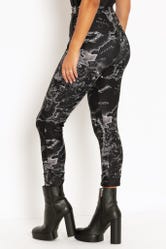 Middle-earth Map Black Cuffed Pants