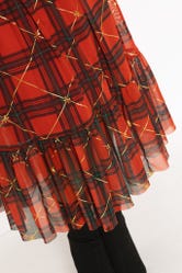 Tartan Gift Wrap Frill Midaxi Skirt