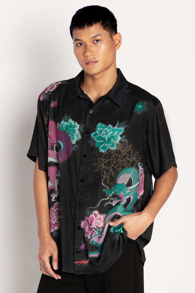 Dragon Bouquet Boyfriend Shirt