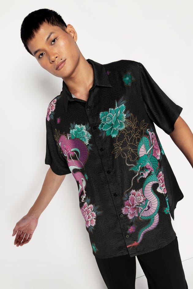 Dragon Bouquet Boyfriend Shirt