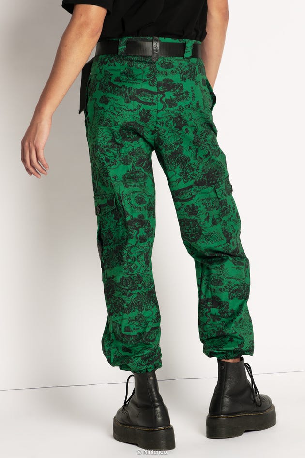Hyrule Map Green Cargo Pants