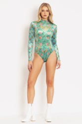 Butterfly Wallpaper Velvet Long Sleeve Bodysuit