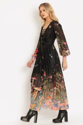 Fairytale Floral Sheer Bishop Maxi Dress