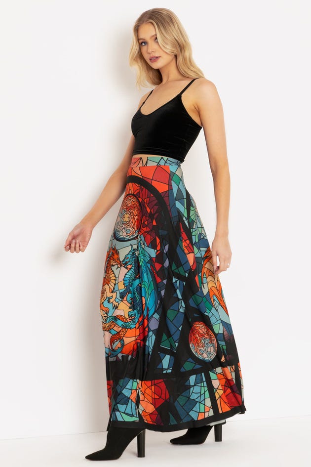 Glass Dragons Maxi Skirt - Limited