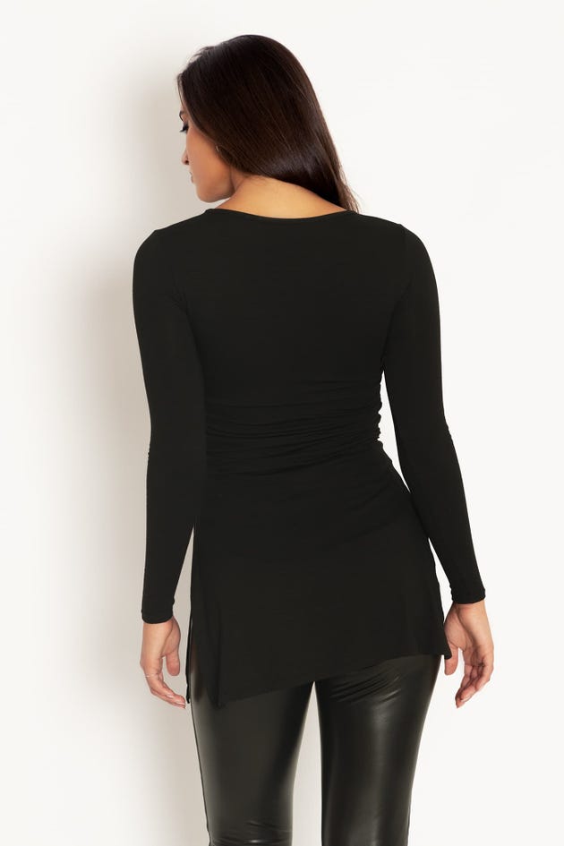 Black Long Sleeve Tunic Top - Limited