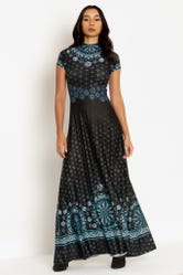 The Harpers High Neck Cap Sleeve Maxi Dress