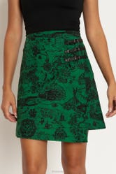 Hyrule Map Green Buckle Wrap A-Line Skirt