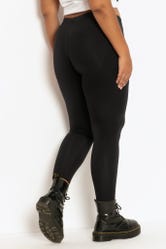 2 Pack 'Black Rampage Comfy Fleece Lined Leggings Fits Most polyester  Spandex