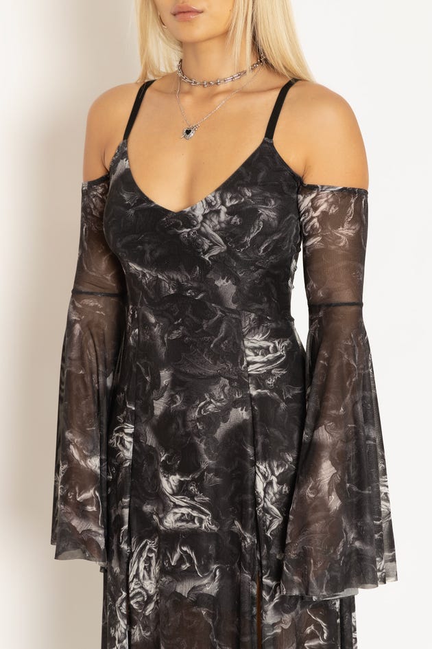 The Fall Of The Rebel Angels Off The Shoulder Maxi Dress