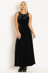 Velvet Black Underbust Maxi Dress