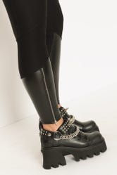 Black Splice Panelled HW Zip Leggings