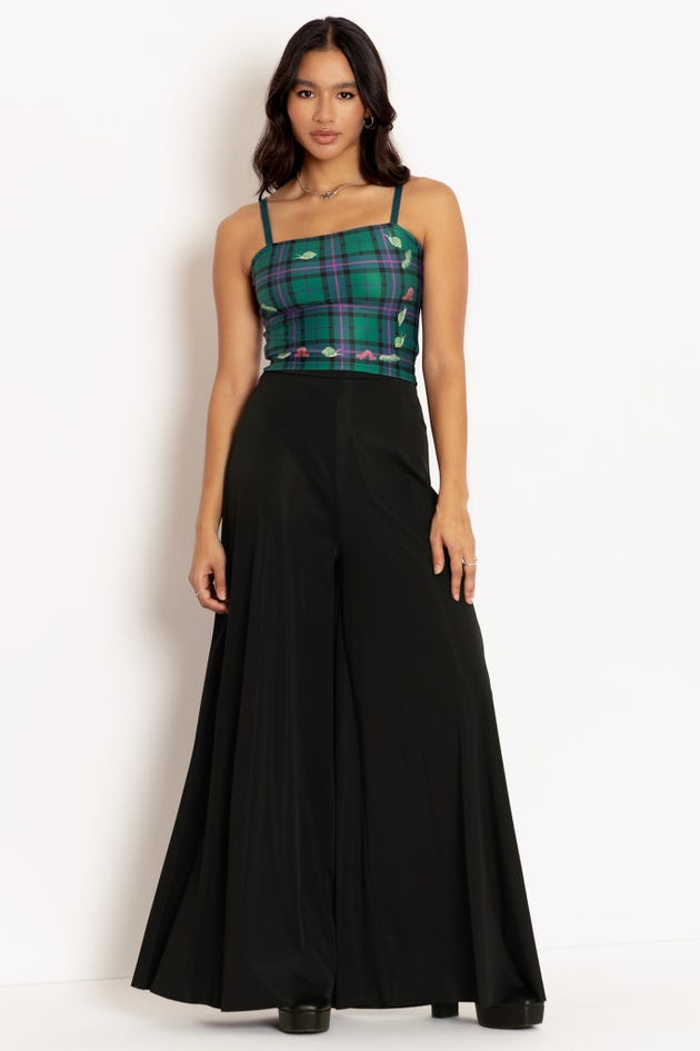 Tartan Forest Bugs Straight Neck Crop