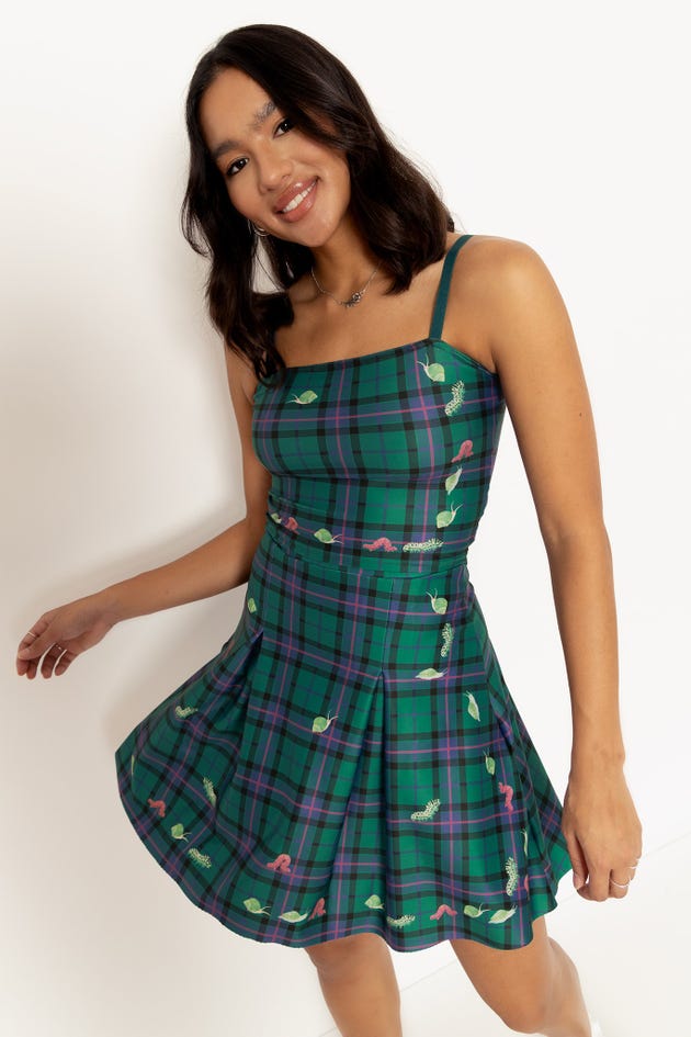 Tartan Forest Bugs Straight Neck Crop