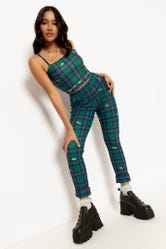 Tartan Forest Bugs Straight Neck Crop