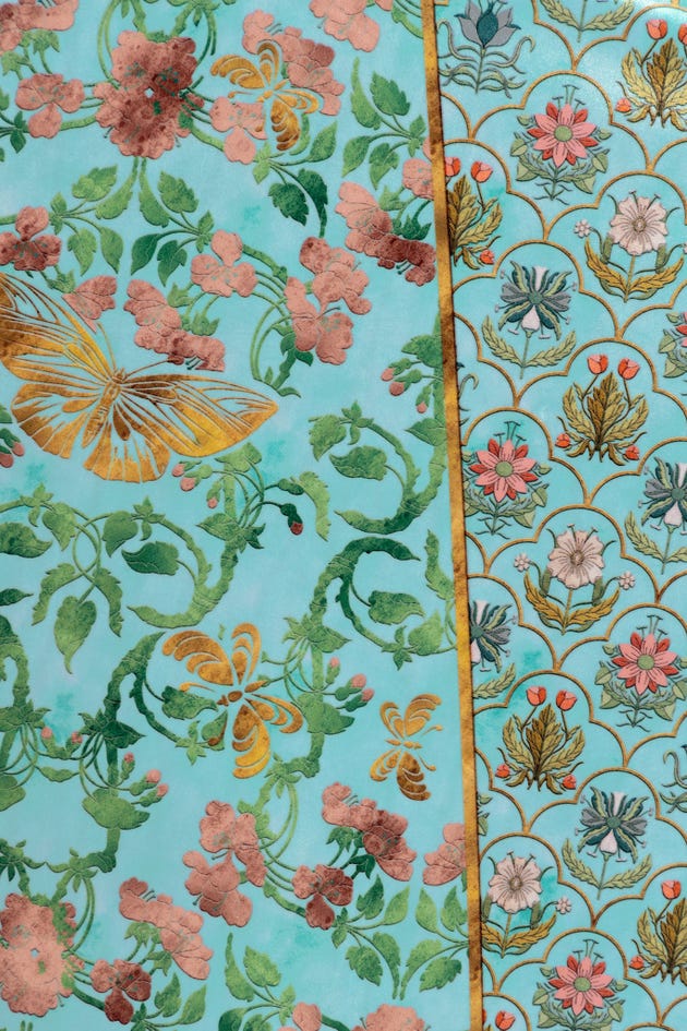 Butterfly Wallpaper Velvet Princess Midi Dress