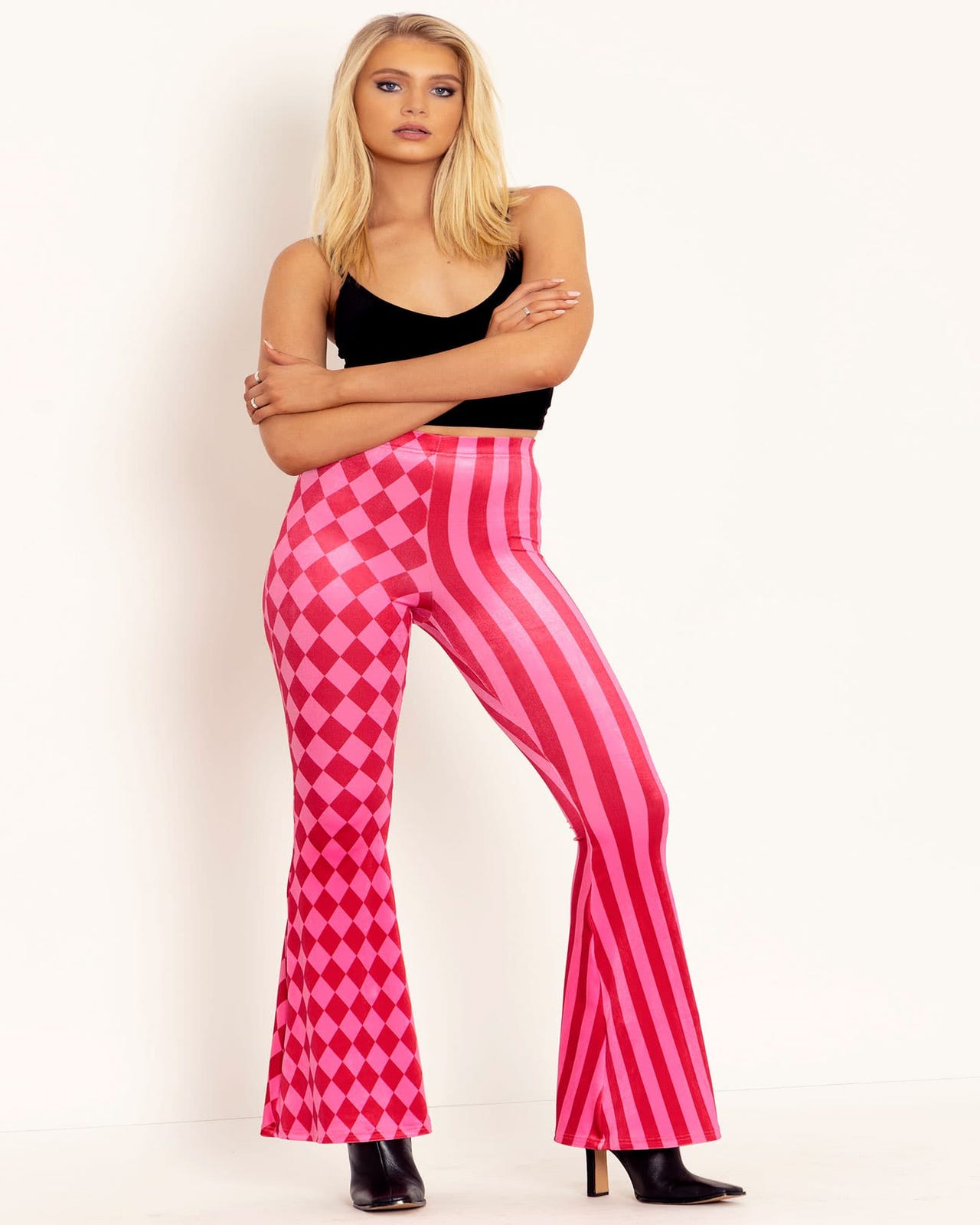 Harlequin Candy Velvet HW Flare Pants - Limited