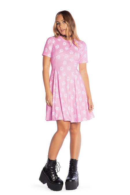 Good Spirits Pink Longline Evil Tee Dress - 7 Day Unlimited